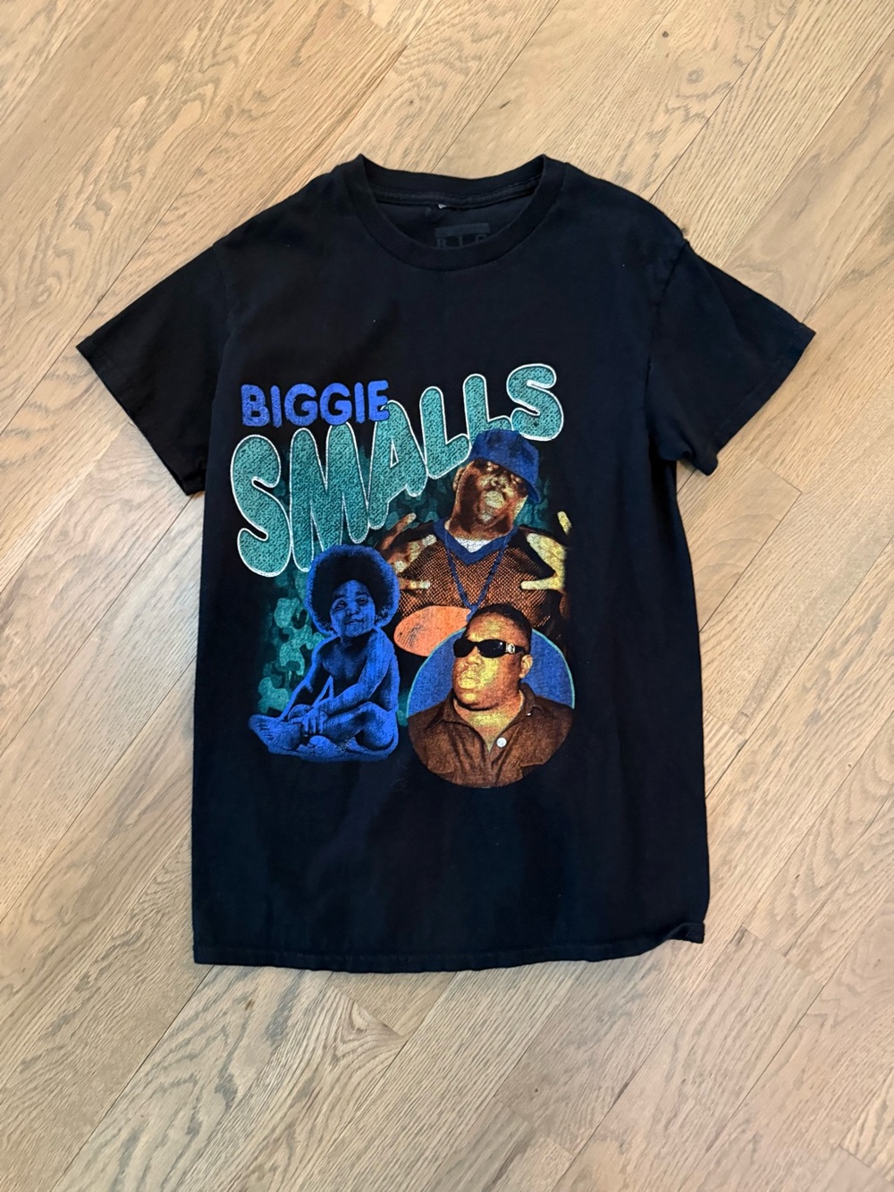 Biggie Smalls Black Graphic Tee - Iconic Logo Print